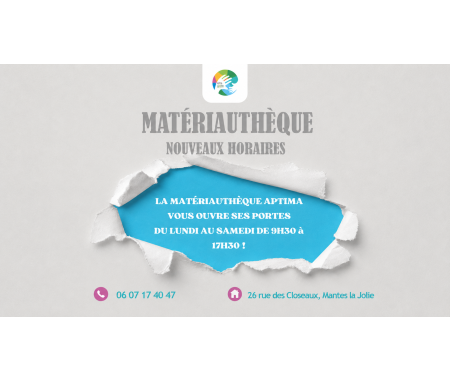 Nouveaux horaires à la matériauthèque !